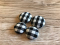 Gingham Fabric Studs
