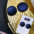 Metallic Navy Leatherette Fabric Studs