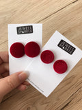 Burgundy Velvet Fabric Studs