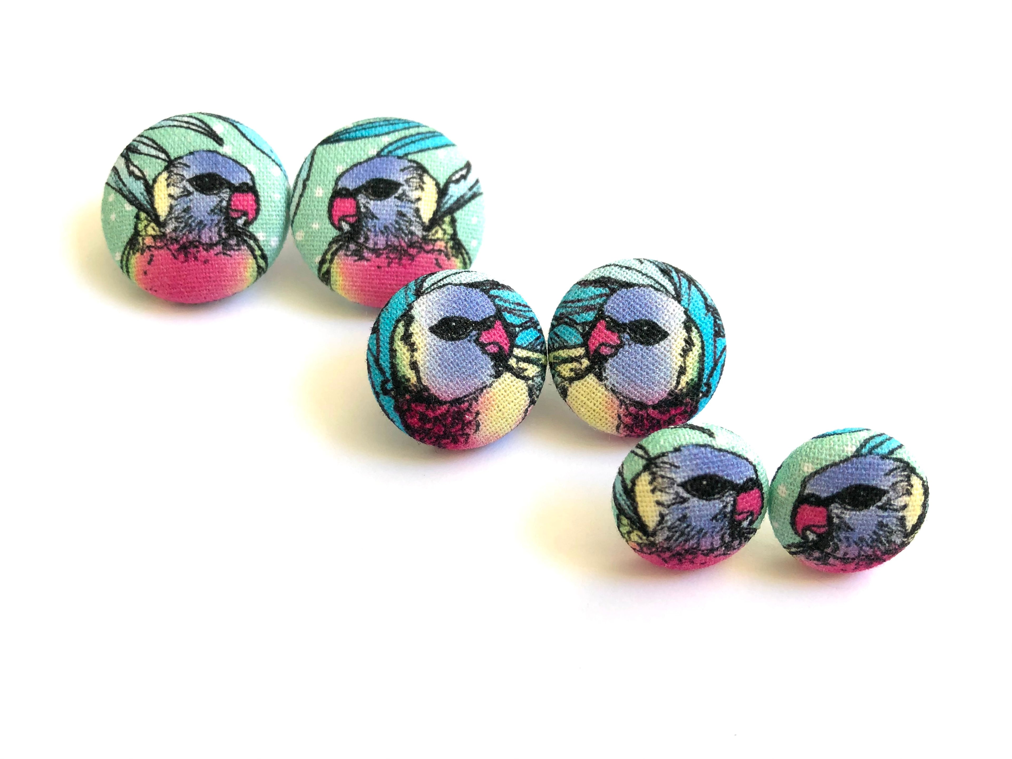 Rubber Birds Fabric Studs