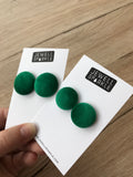 Jade Velvet Fabric Studs