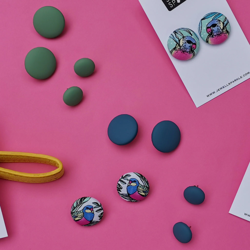 Green Rubber Fabric Studs