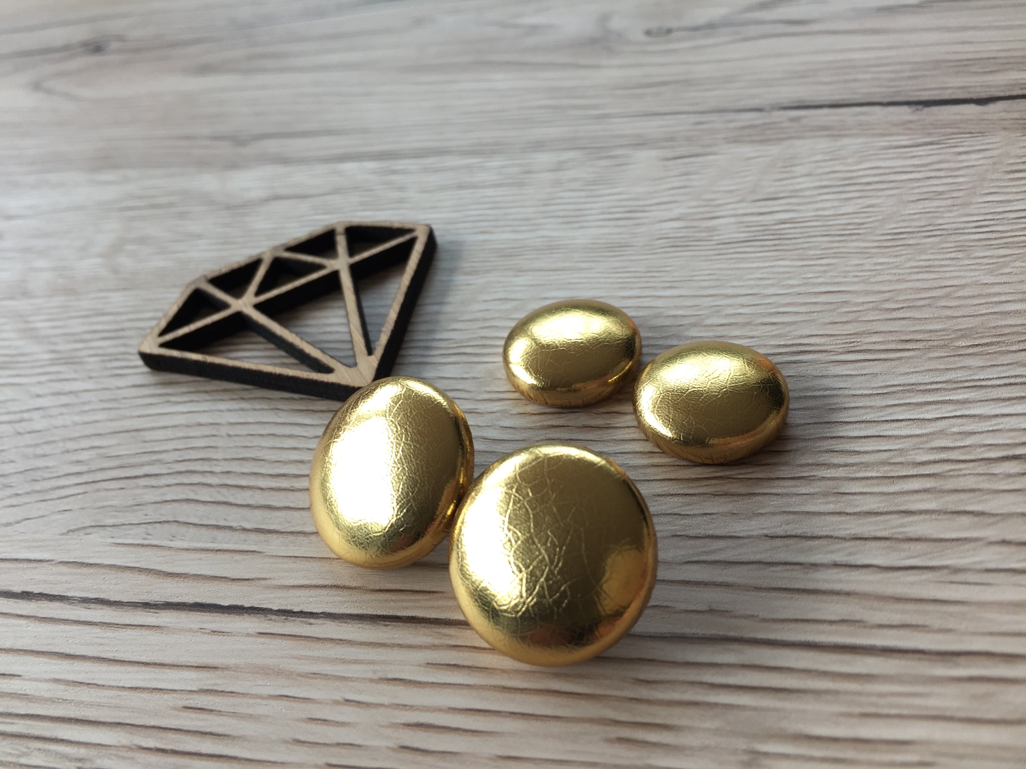 Gold Leatherette Studs