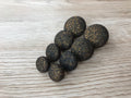 Black with Gold Glitter Fabric Studs