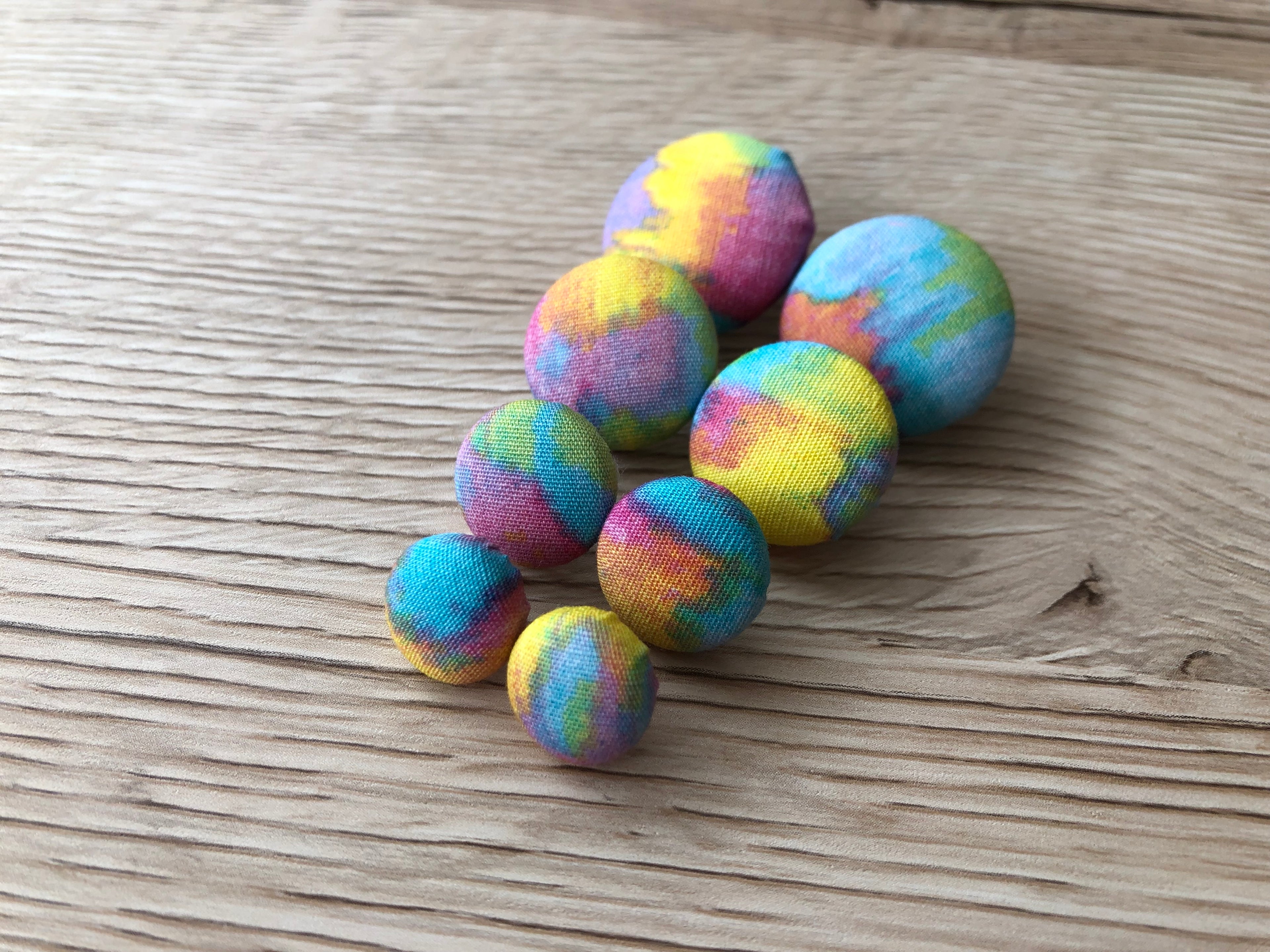 Rainbow Icecream Fabric Studs
