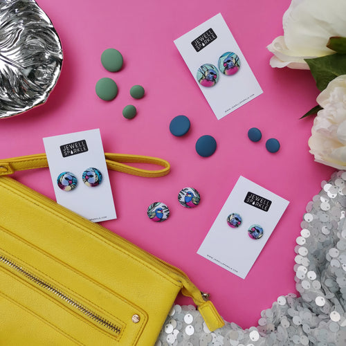 Blue Rubber Fabric Studs