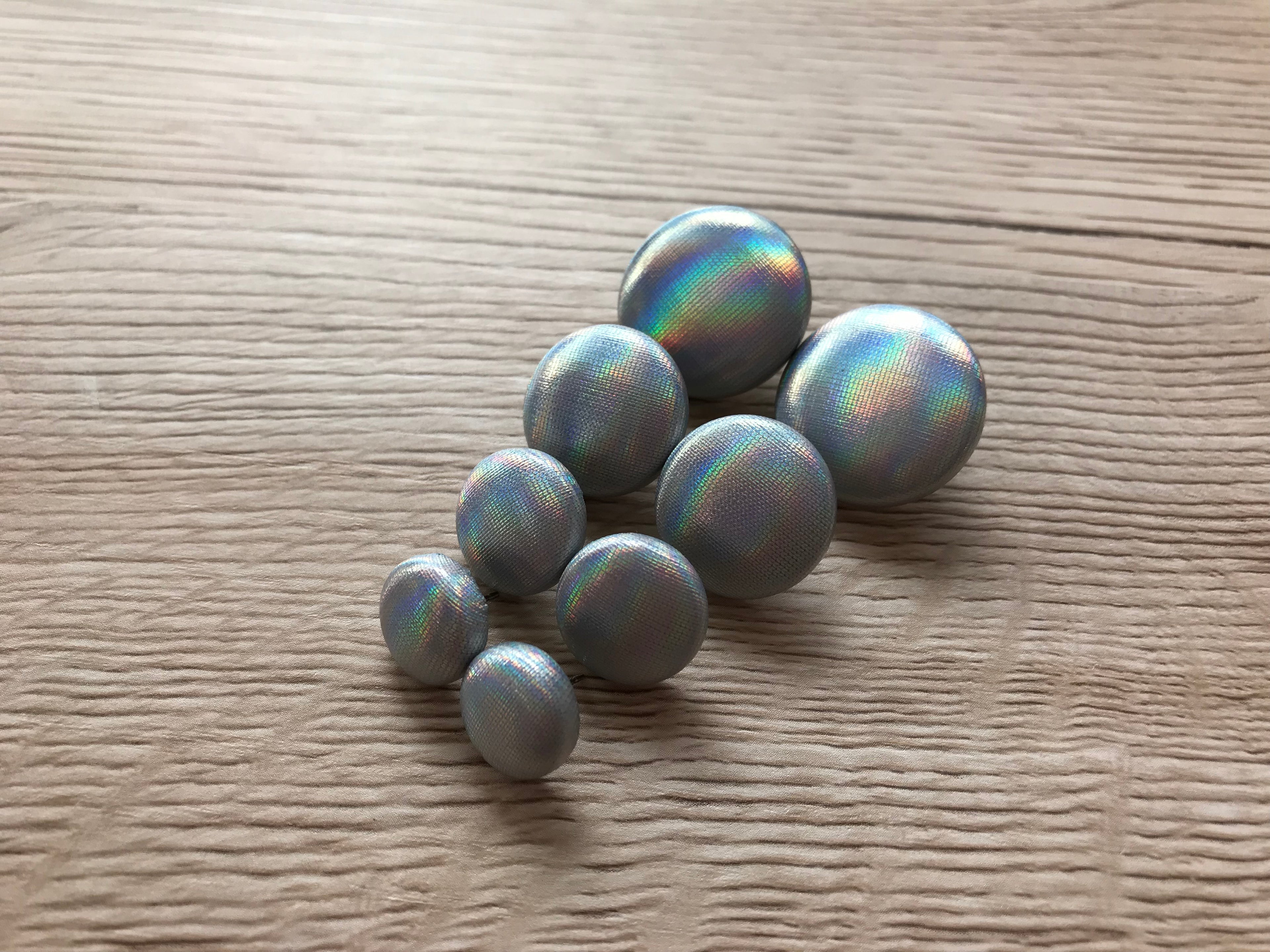 Holographic Silver Fabric Studs