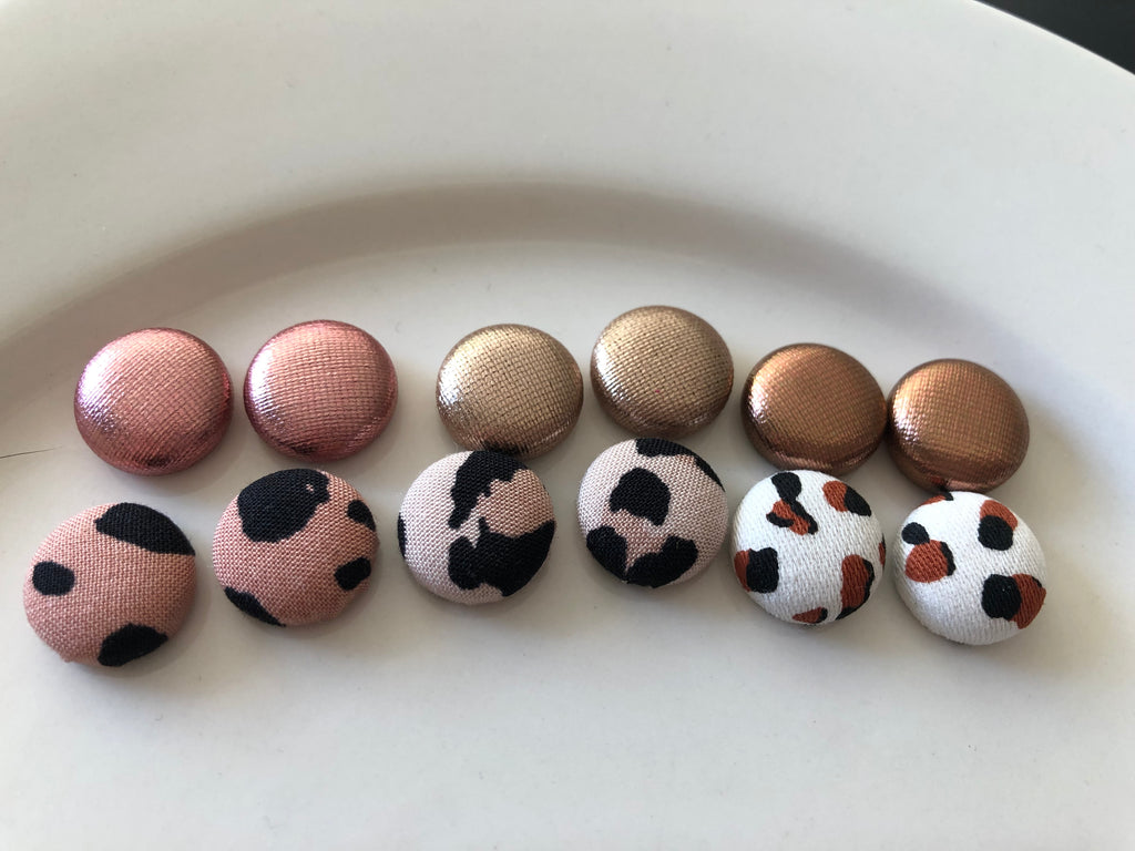 Blush Animal Fabric Studs