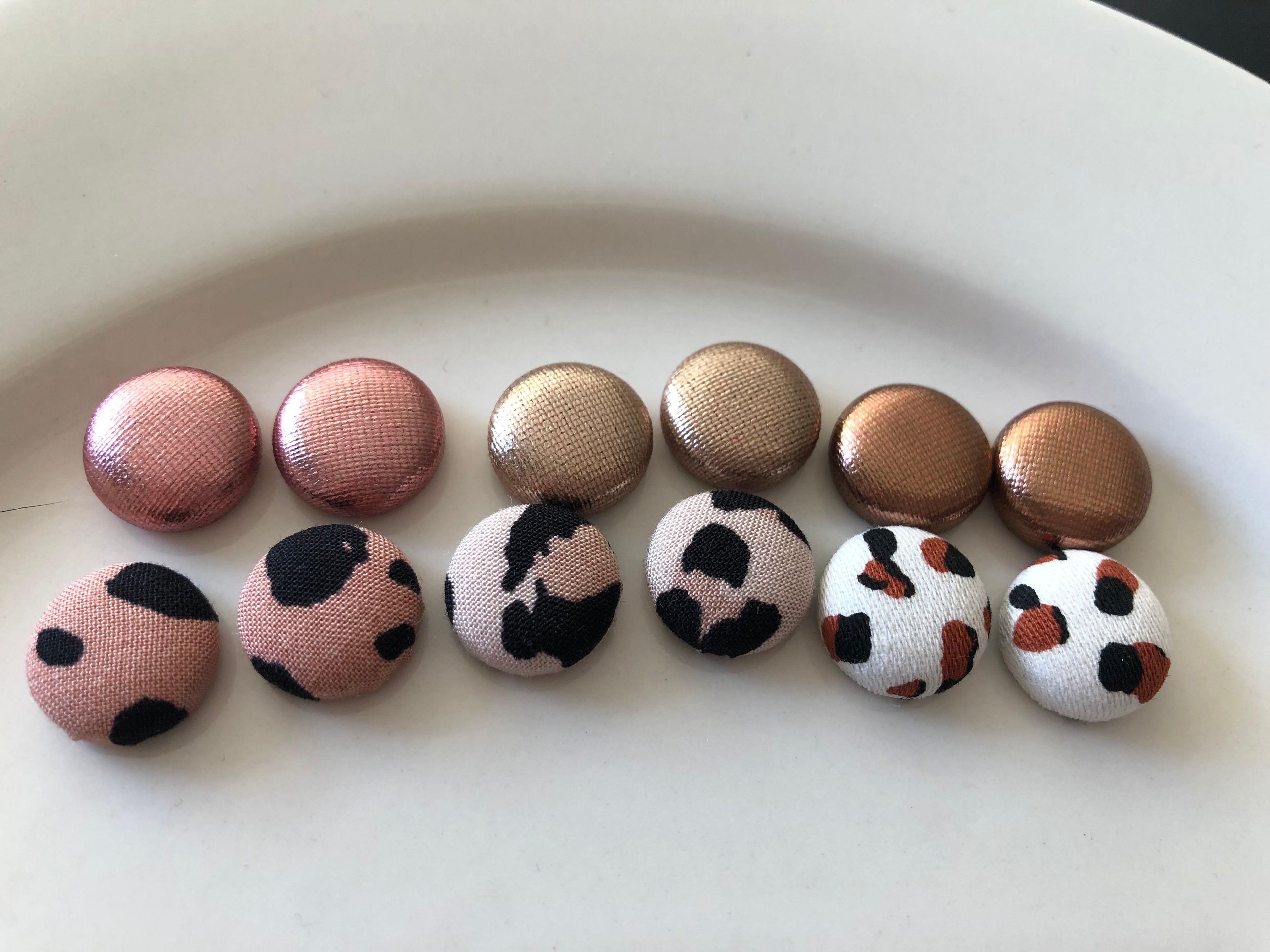 Blush Animal Fabric Studs