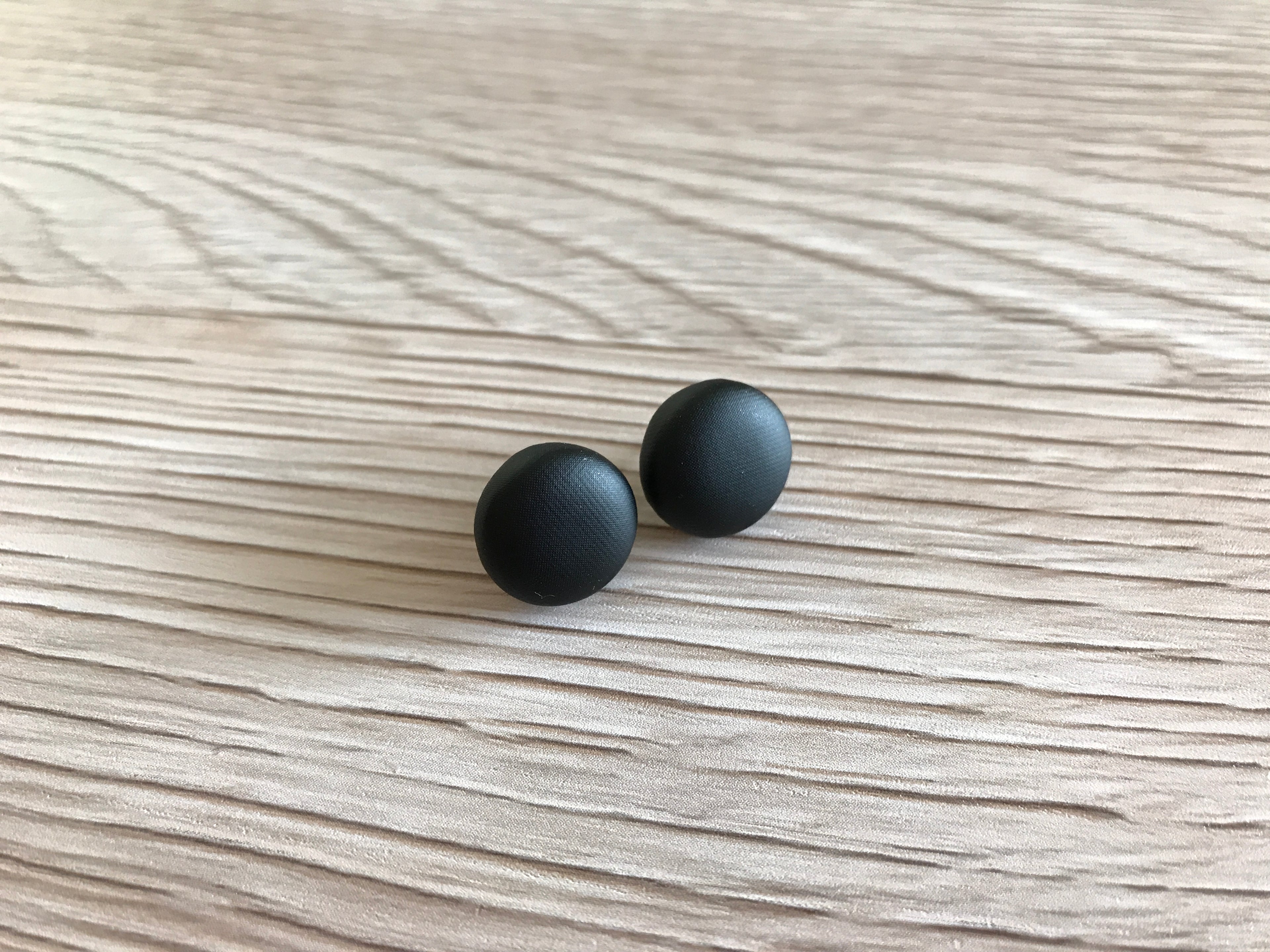 Black Smooth Leatherette Fabric Studs