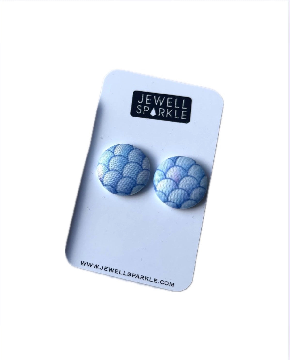Blue Mermaid Fabric Studs