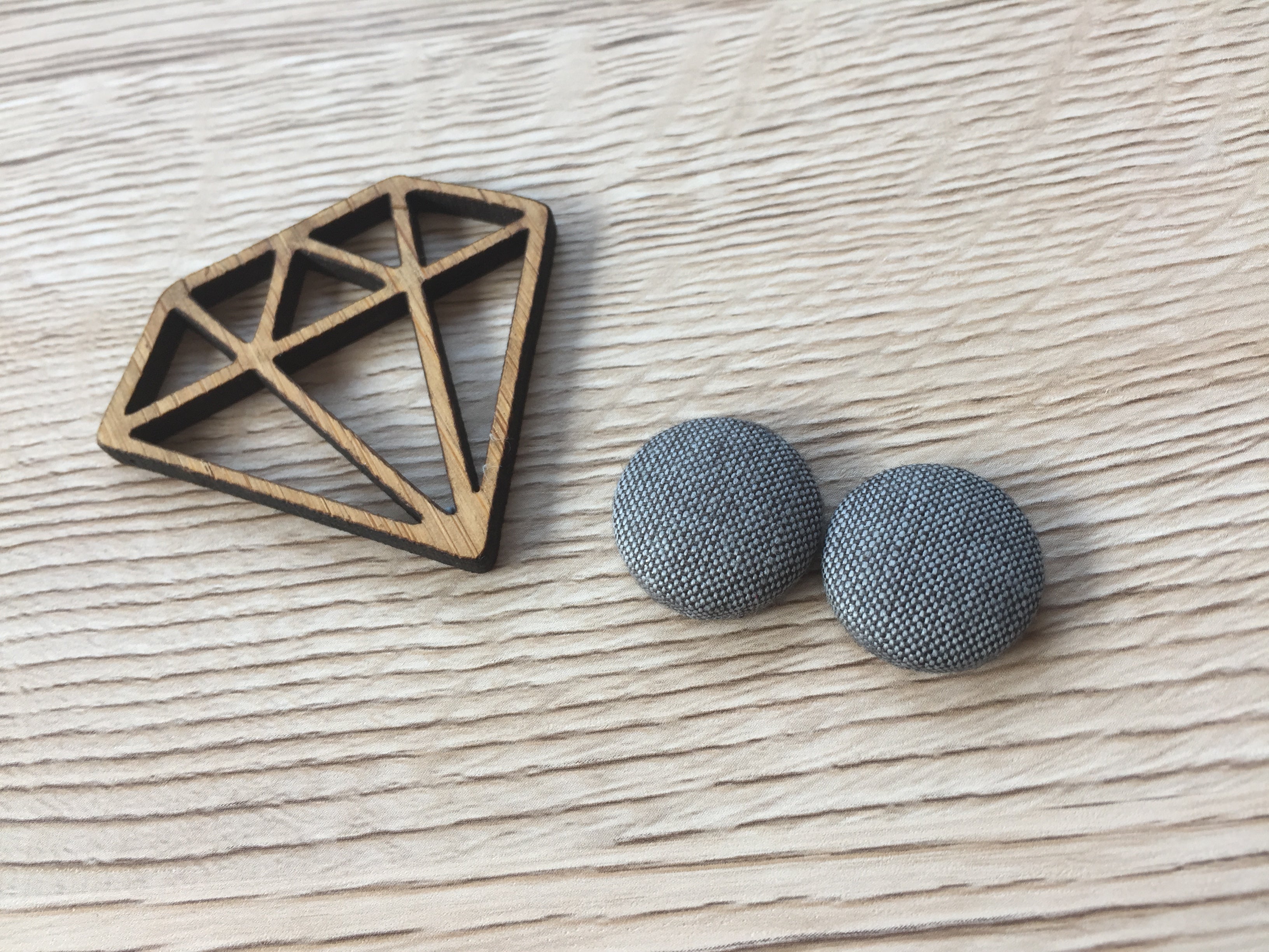 Grey Fabric Studs