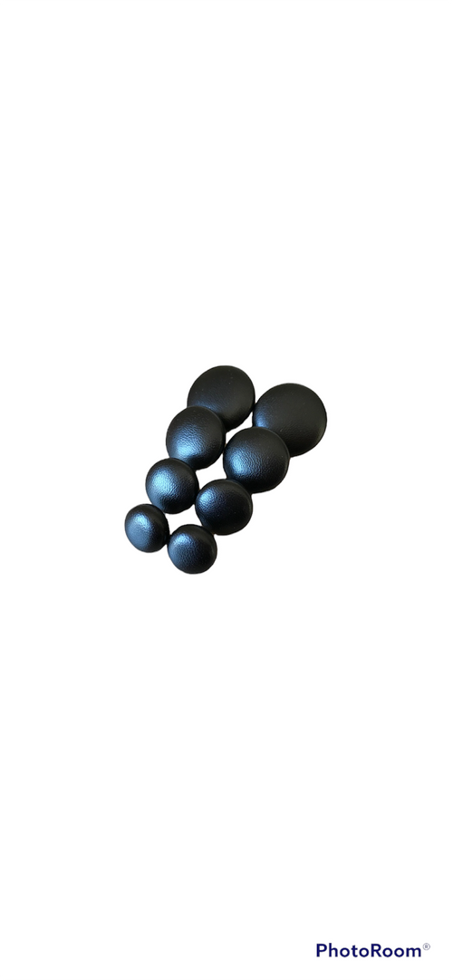 Black Smooth Leatherette Fabric Studs