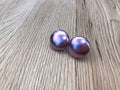 Lavender Leatherette Fabric Studs