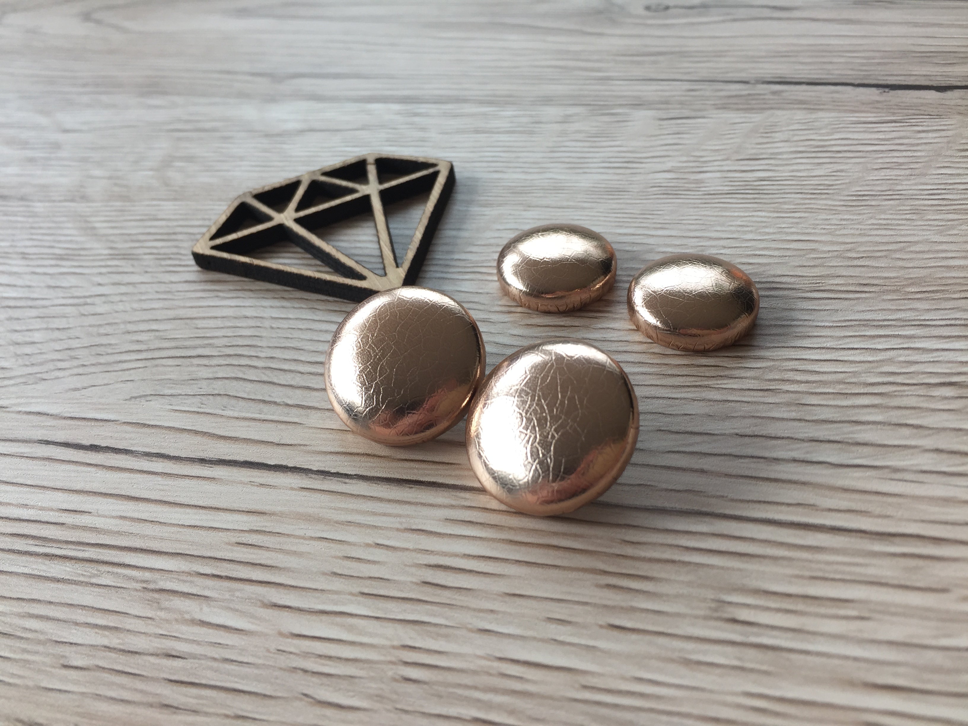 Rose Gold Leatherette Fabric Studs