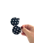 Black and White Stars Fabric Studs