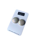 Pearl with Gold Fishnet Fabric Studs